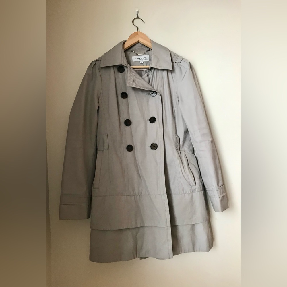 Black Rivet - Elegant grey trench-coat - M